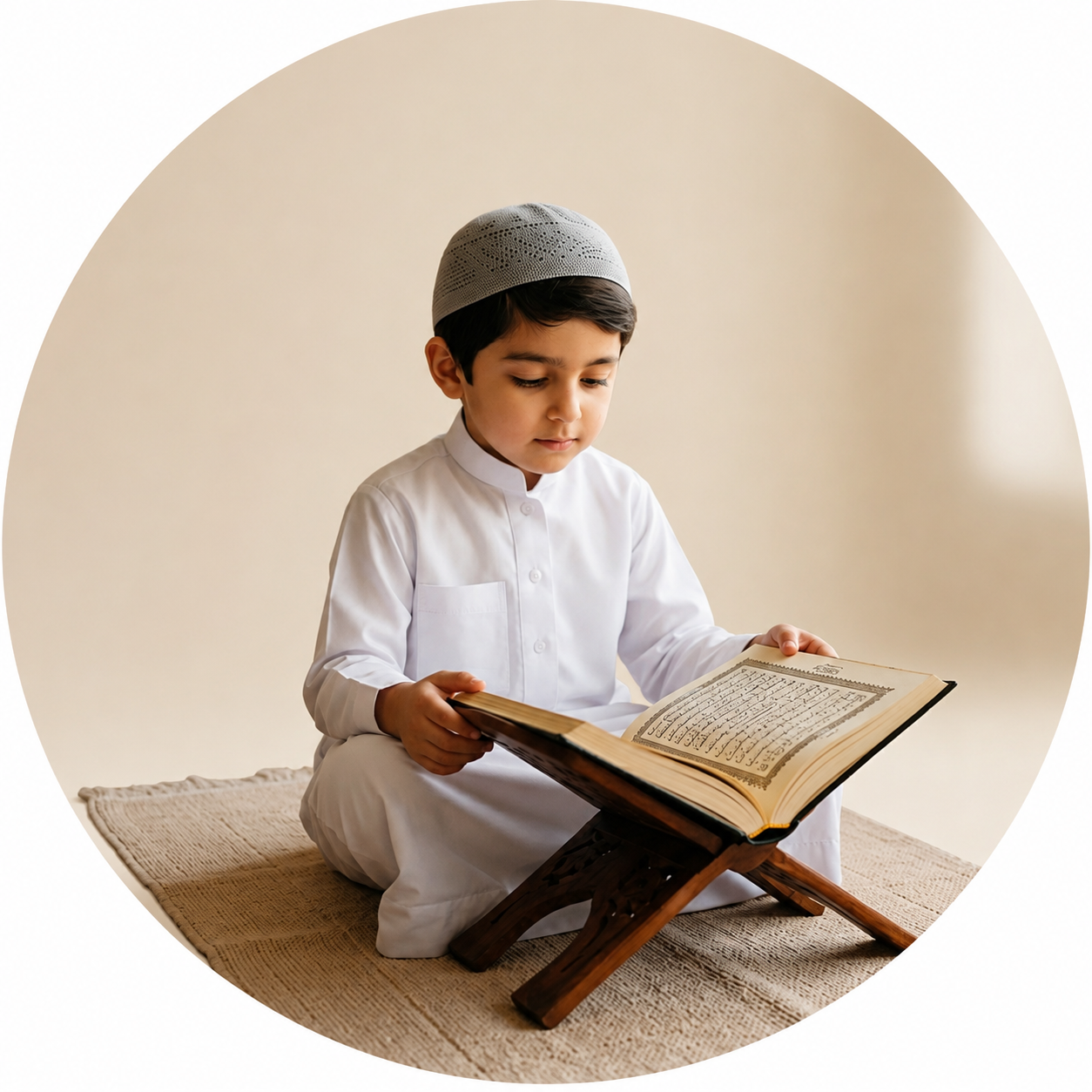طالب يقرأ القرآن الكريم